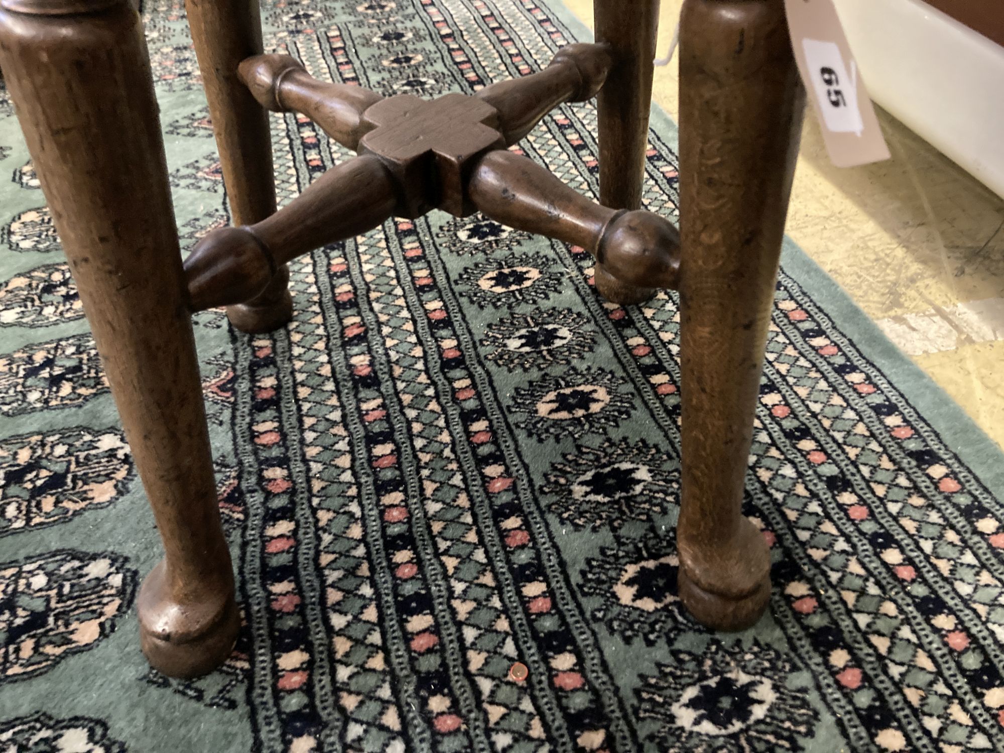 An early 20th century circular oak occasional table, diameter 50cm height 53cm